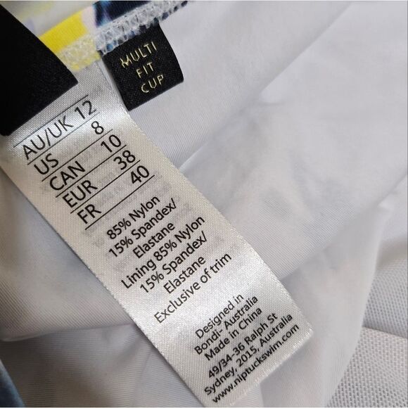 NIPTUCK yellow floral ruffle multi fit cup one piece flattering swimsuit 8‎ - Picture 6 of 9